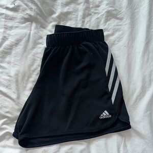 Adidas Black Shorts with White Stripes